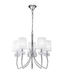 Loewe Polished Chrome-White Ceiling Lights Mantra Multi Arm Fittings